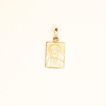 Medalla Rectangular Escapulario Oro 14k