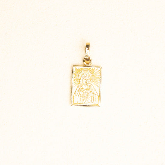 Medalla Rectangular Escapulario Oro 14k