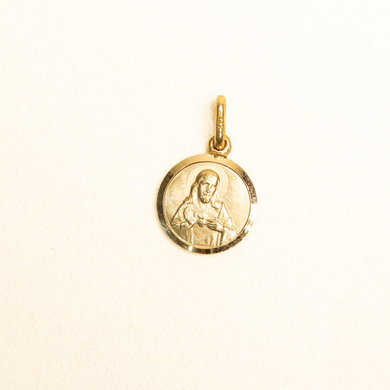 Medalla Escapulario Redondo Oro 14k