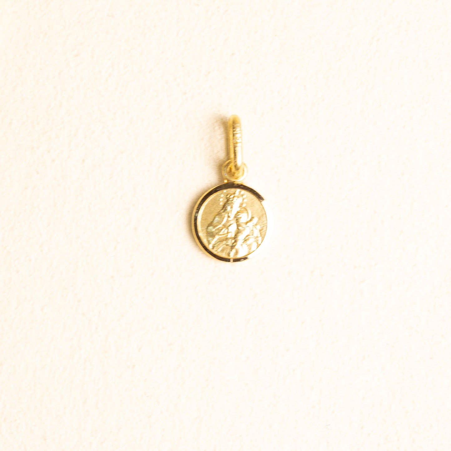 Medalla Escapulario Redondo Oro 14k