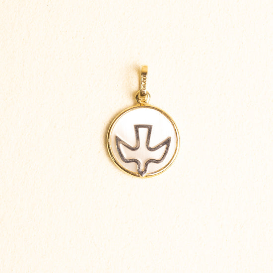 Espiritu Santo Madre Perla Oro 14k Bicolor