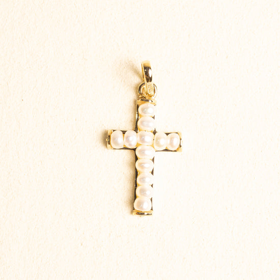 Cruz Perlas Oro 14k