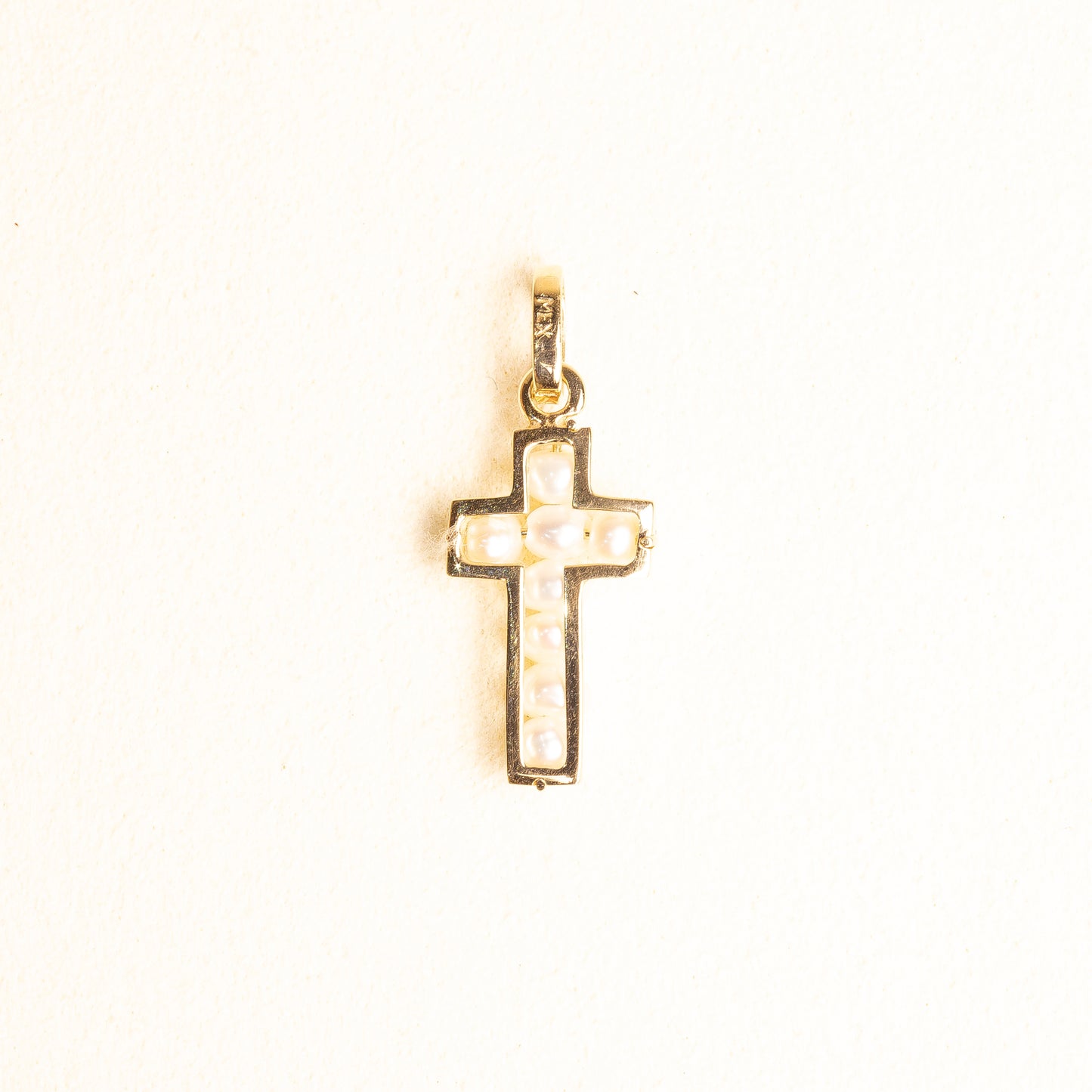 Cruz Perlas Oro 14k