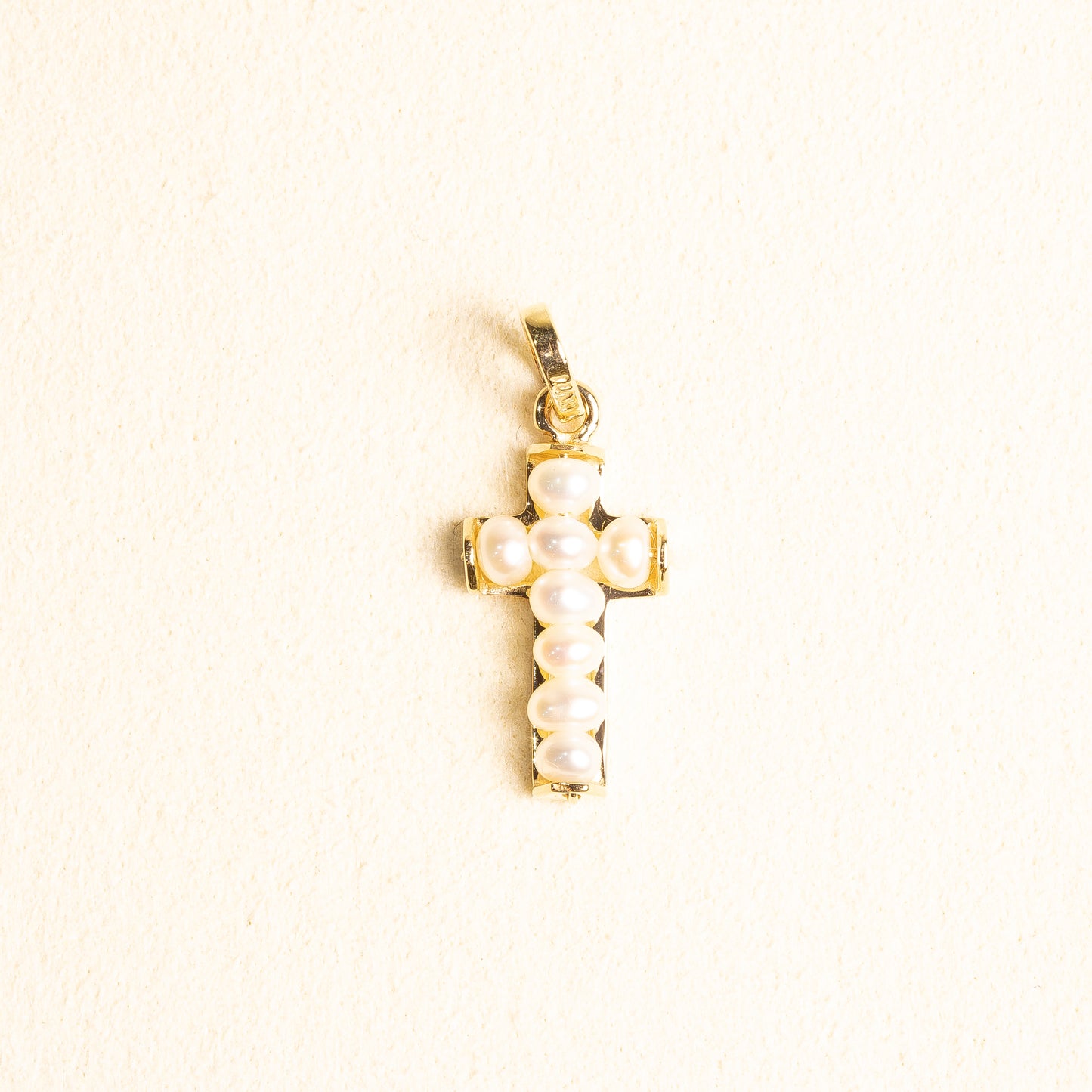 Cruz Perlas Oro 14k