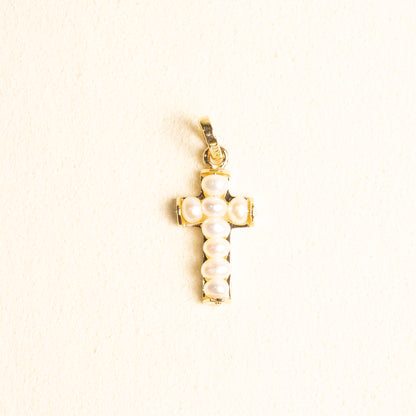 Cruz Perlas Oro 14k