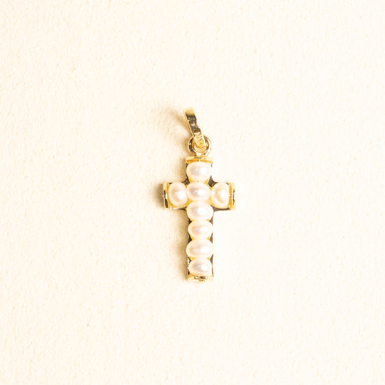 Cruz Perlas Oro 14k