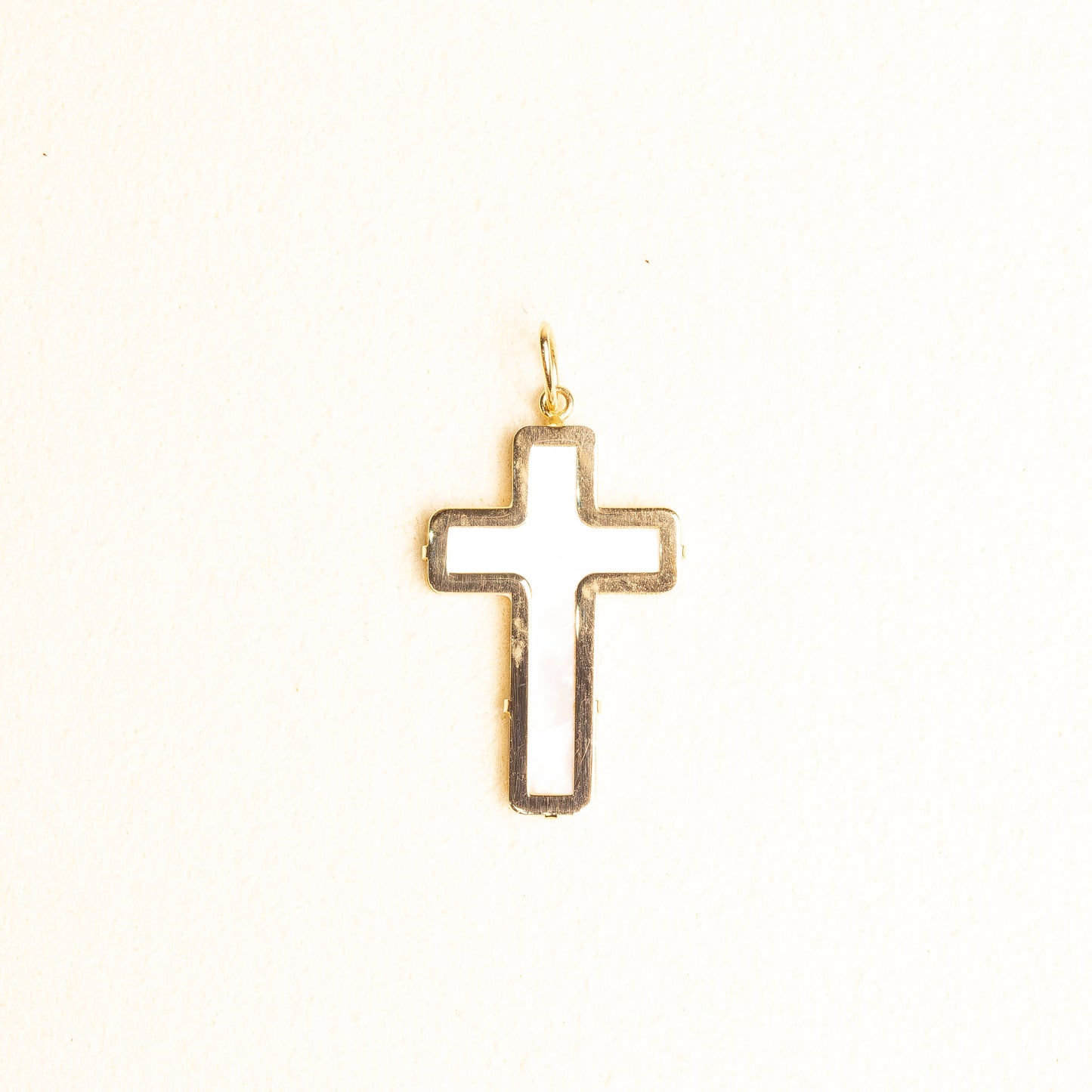 Cruz Madre Perla Med Oro 14k