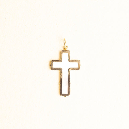 Cruz Madre Perla Med Oro 14k