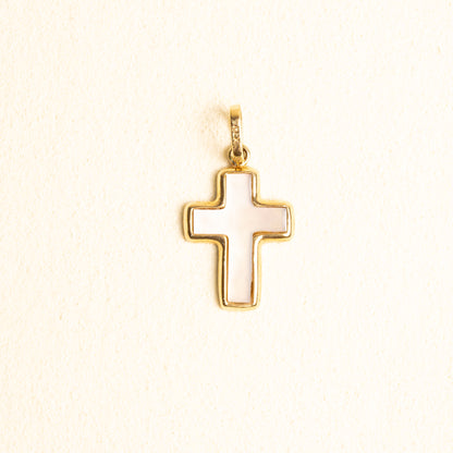 Cruz Madre Perla Oro 14k