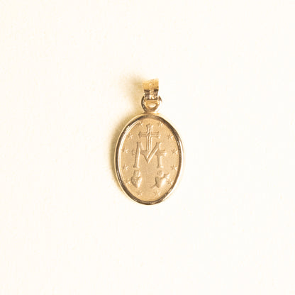 Medalla Bisel Virgen Gpe Rostro Oval Mediana Oro 14k