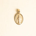 Medalla Bisel Virgen Milagrosa Oval Gde Oro 14k