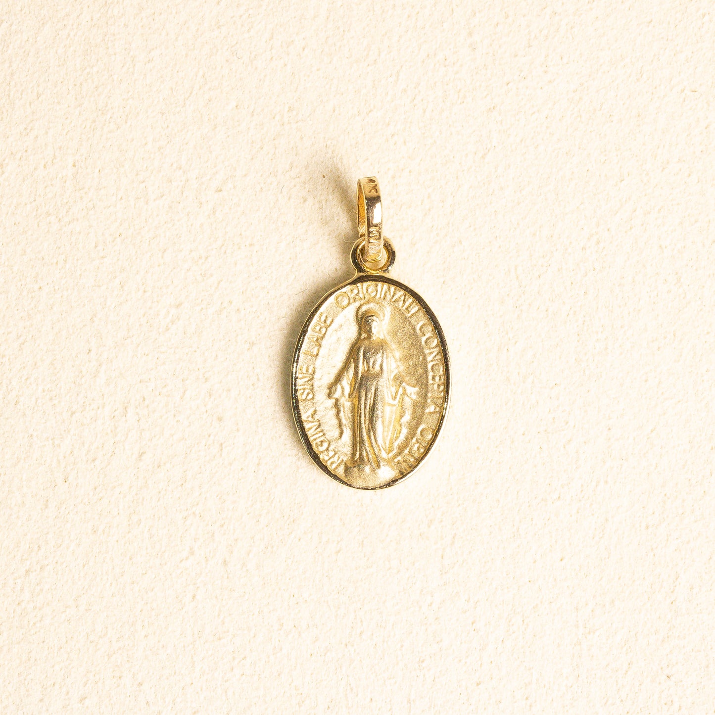 Medalla Virgen Milagrosa Ovalada Oro 14k