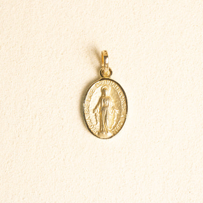 Medalla Virgen Milagrosa Ovalada Oro 14k