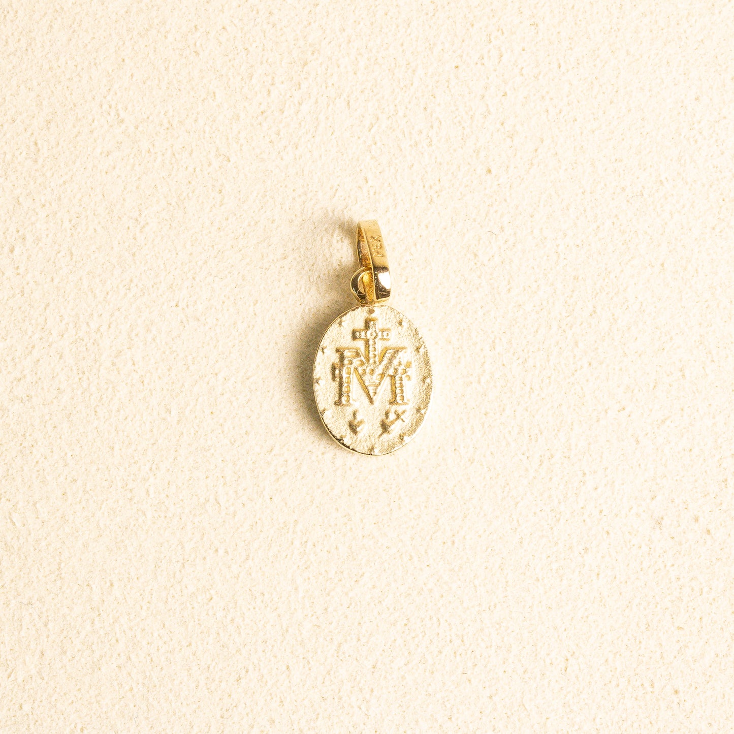 Medalla Virgen Milagrosa Ovalada Oro 14k