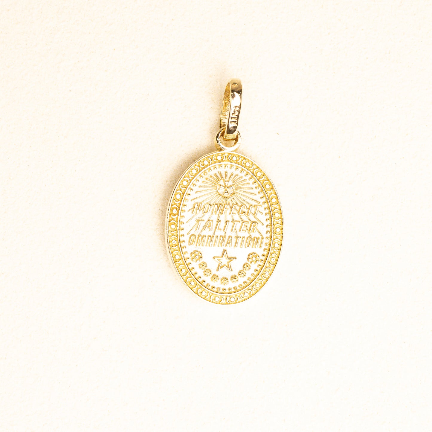 Medalla Broquel Virgen Gpe Oval Oro 14k
