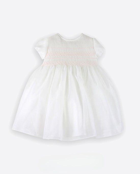 Vestido Bebé en Tul Crudo-Rosa