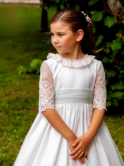 Vestido Comunión Cloe Marfil/Verde Agua
