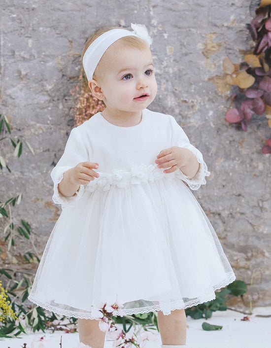 Vestido Bebé de Tul Crudo