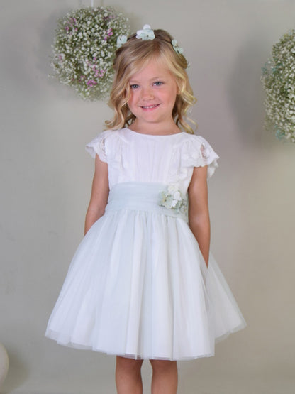 Vestido Infantil Con Tul Rosa