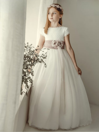 Vestido Comunión Crudo Gasa
