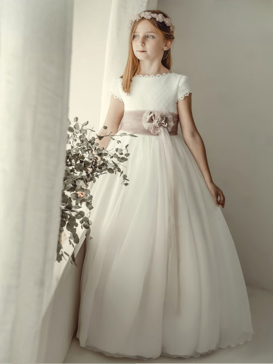 Vestido Comunión Crudo Gasa