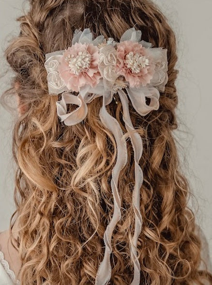 Vestido Comunión Rosa Bordado